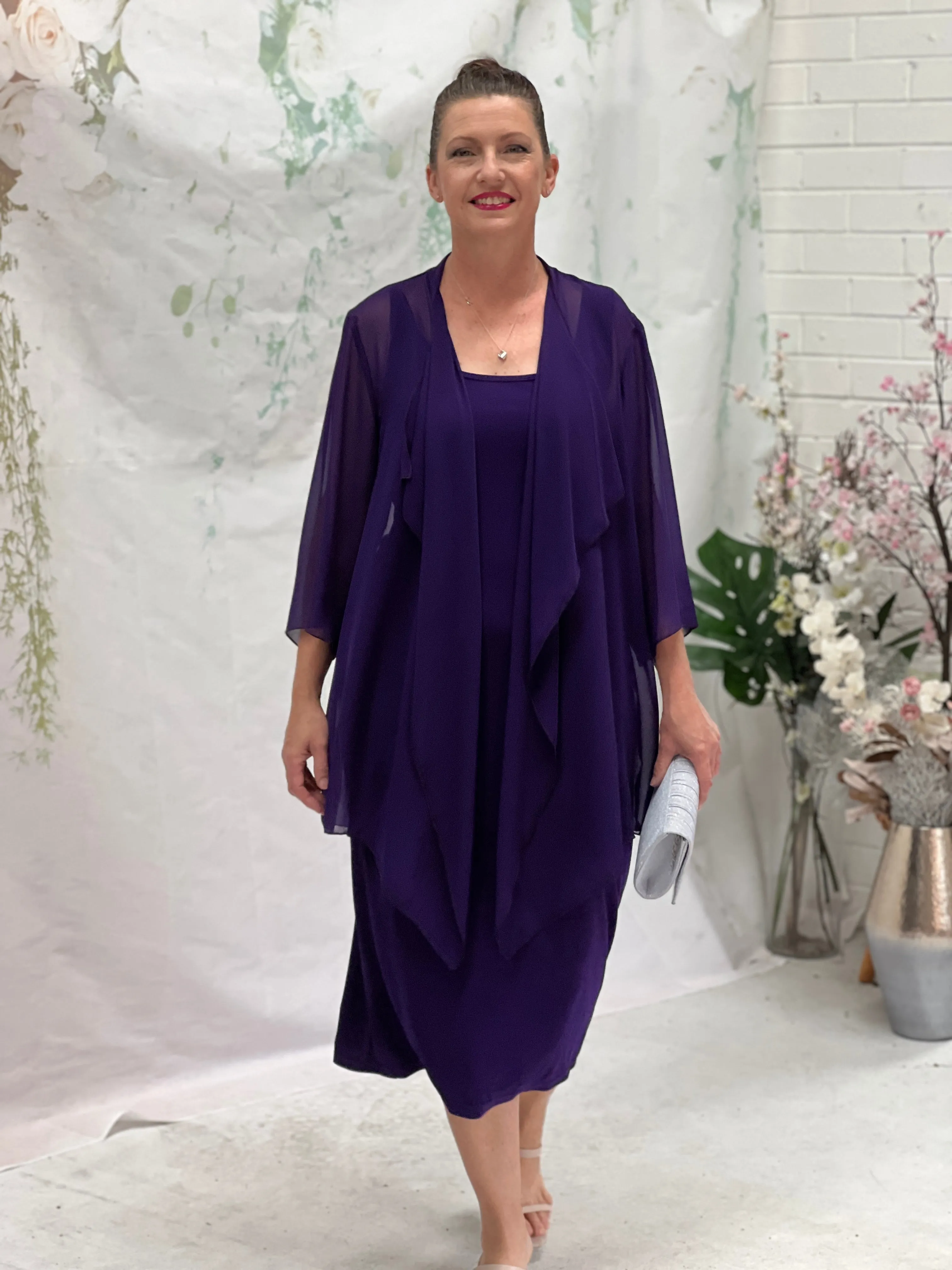 Jackie Purple Chiffon Cardigan
