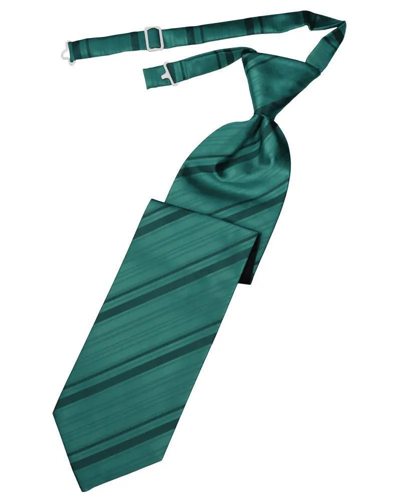 Jade Striped Satin Necktie