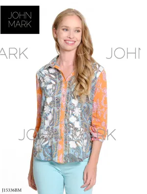 John Mark Embroidery Multi Button Front