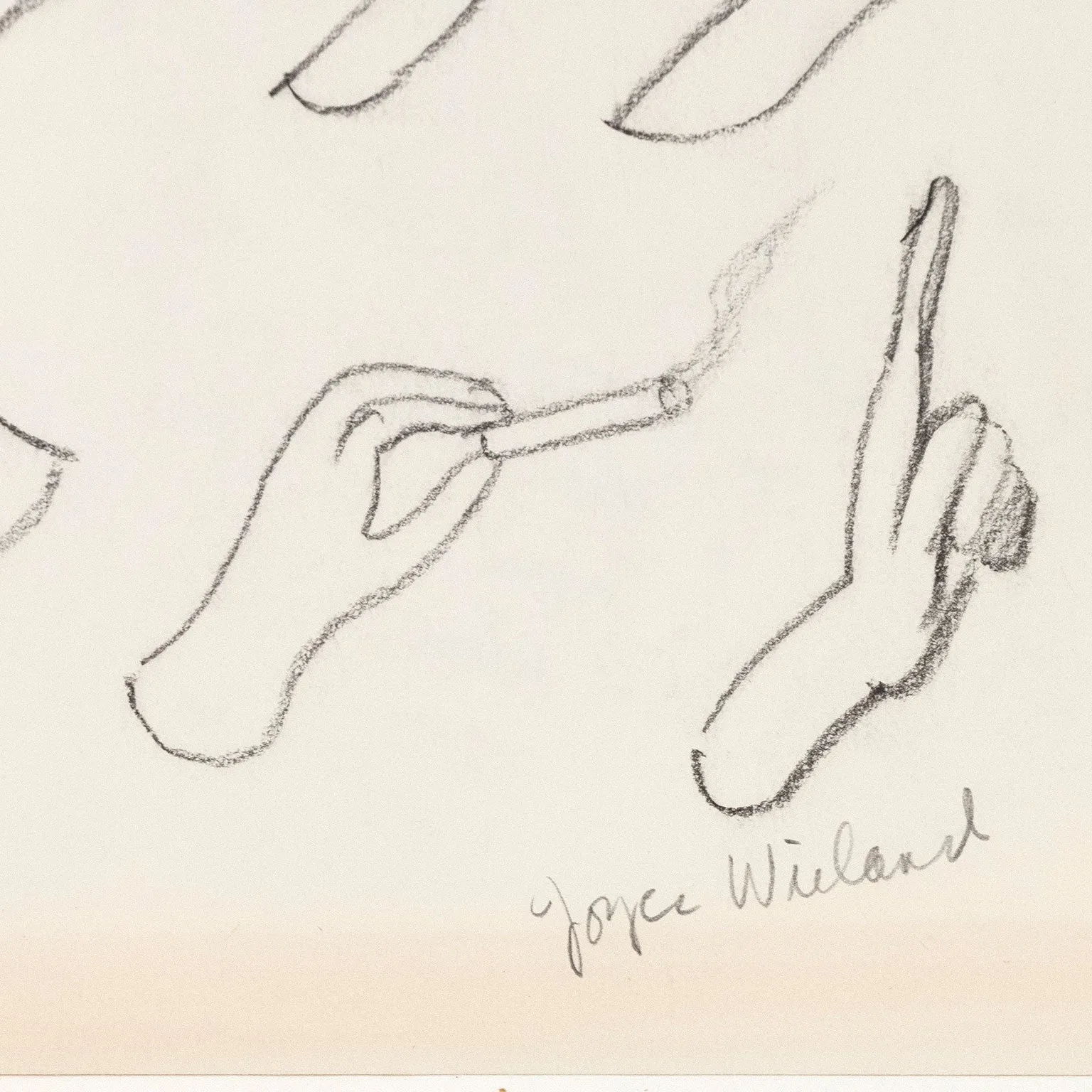 JOYCE WIELAND "HANDS WITH" DRAWING, 1960s