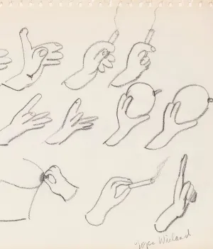 JOYCE WIELAND "HANDS WITH" DRAWING, 1960s