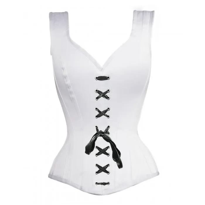 Kadecia Overbust White Steel Boned Corset