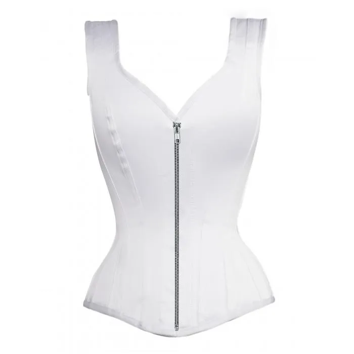 Kadecia Overbust White Steel Boned Corset