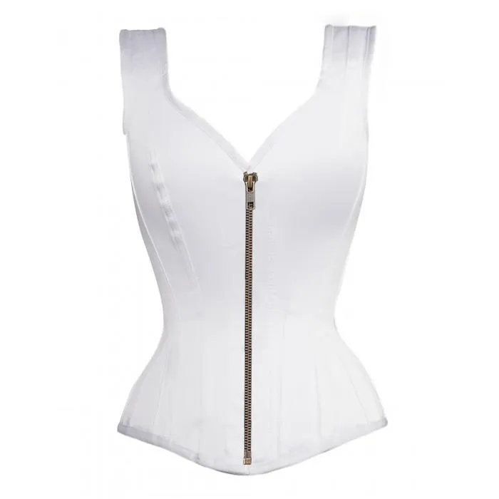 Kadecia Overbust White Steel Boned Corset