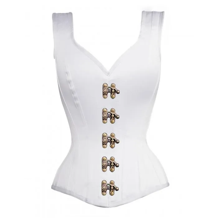 Kadecia Overbust White Steel Boned Corset