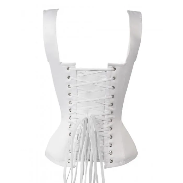 Kadecia Overbust White Steel Boned Corset