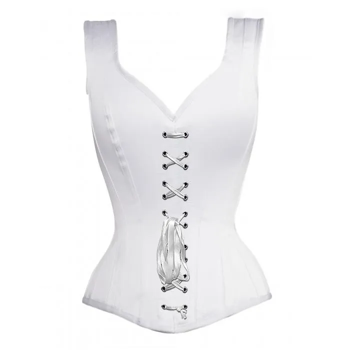 Kadecia Overbust White Steel Boned Corset
