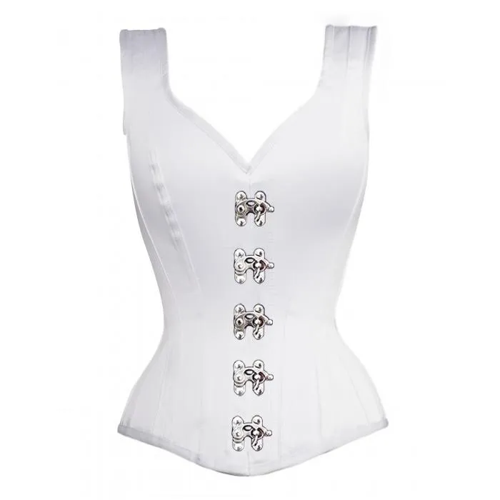 Kadecia Overbust White Steel Boned Corset