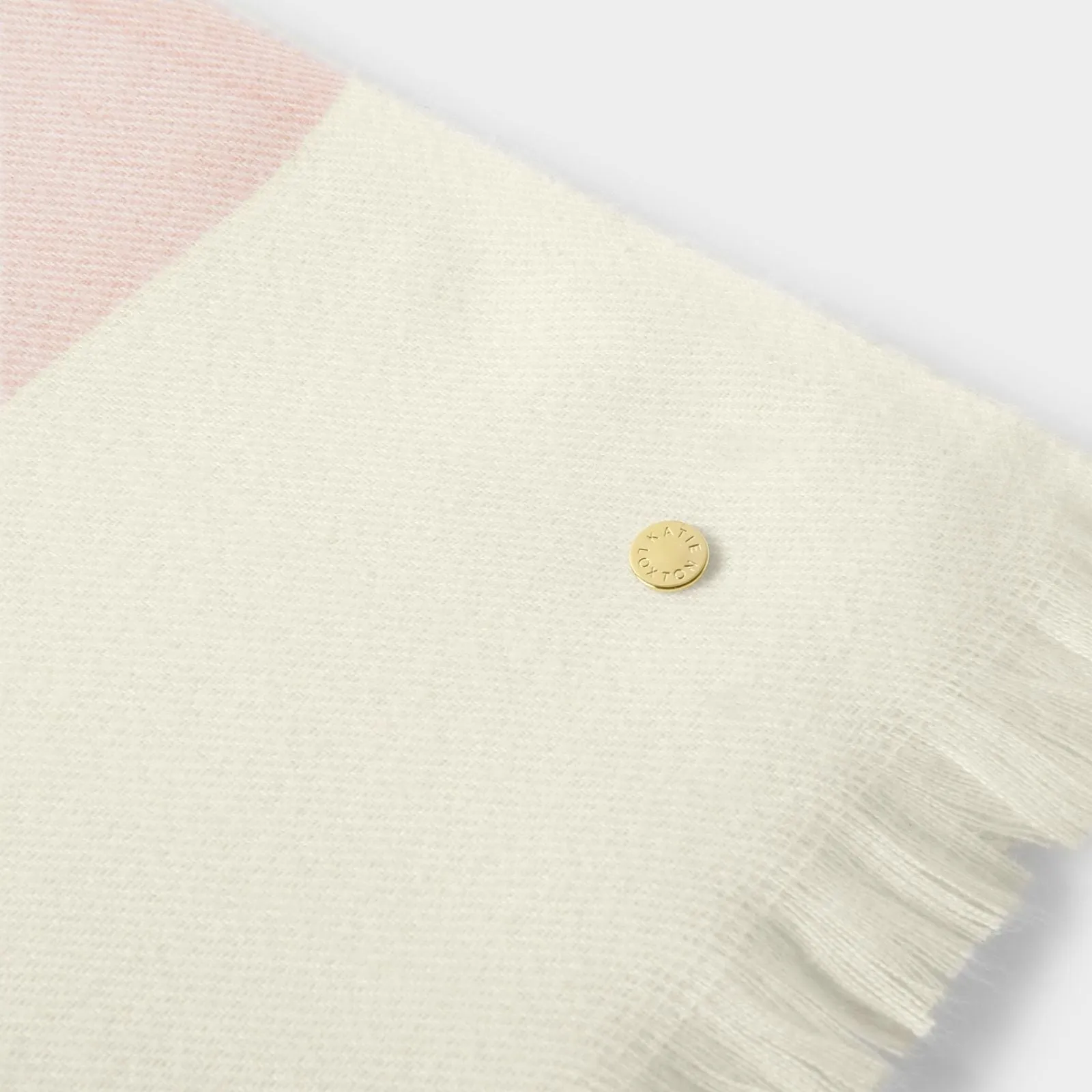 Katie Loxton Stripe Blanket Scarf - Off White Nude Pink