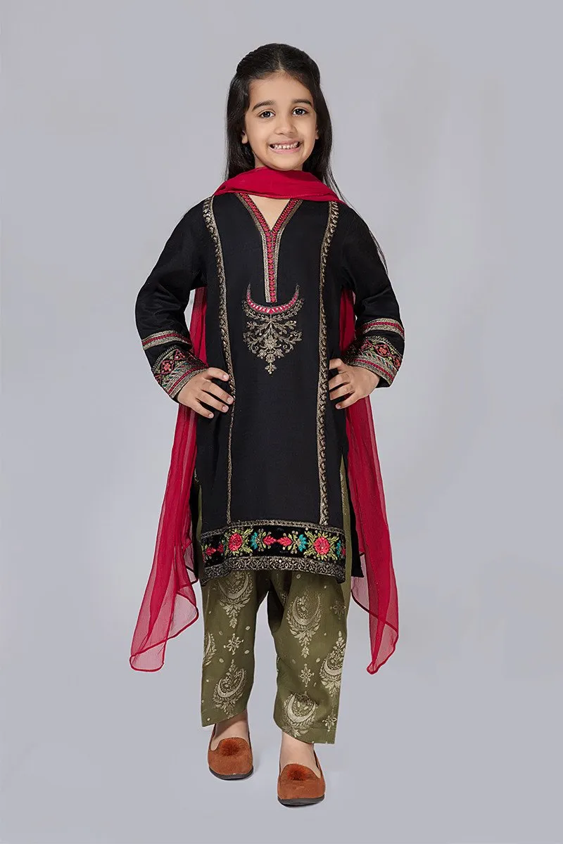 Kids Black Fancy Suit for Eid #N9021