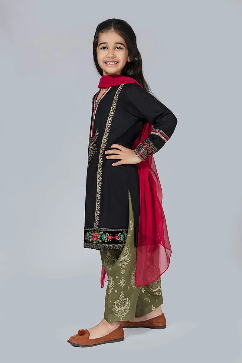 Kids Black Fancy Suit for Eid #N9021