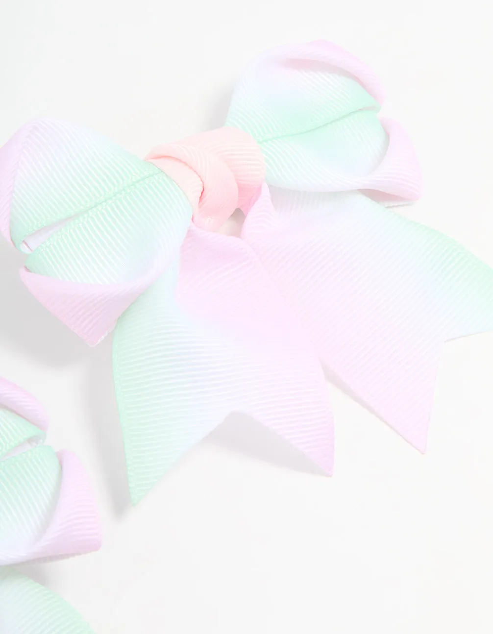 Kids Pastel Fabric Classic Bow Clips 2-Pack