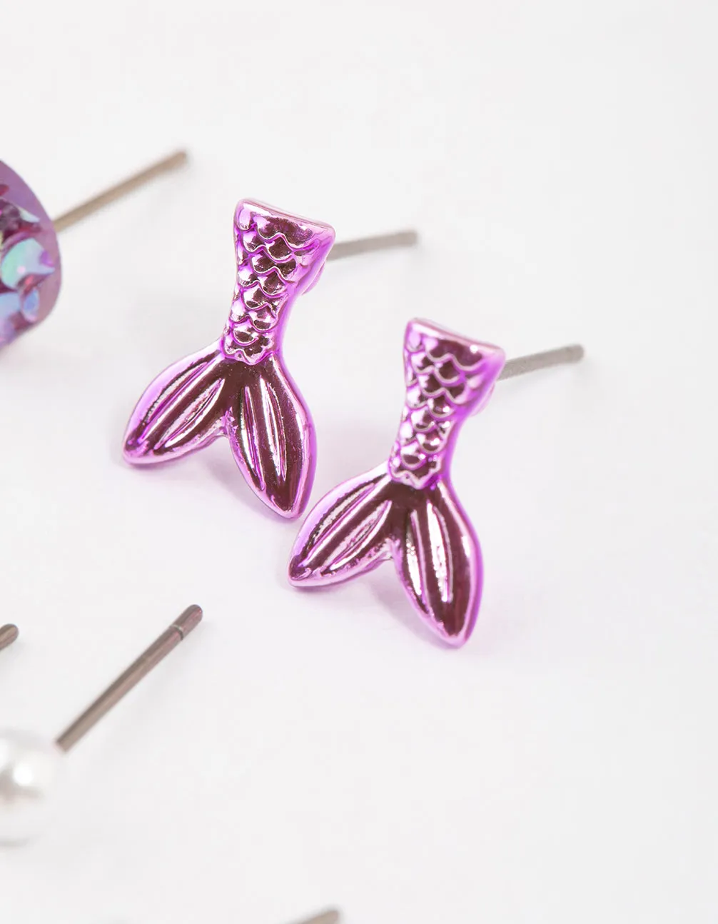Kids Silver Dolphin Stud Earrings 6-Pack