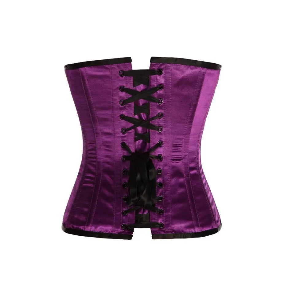 Kyalin Purple Satin Overbust Couture Corset