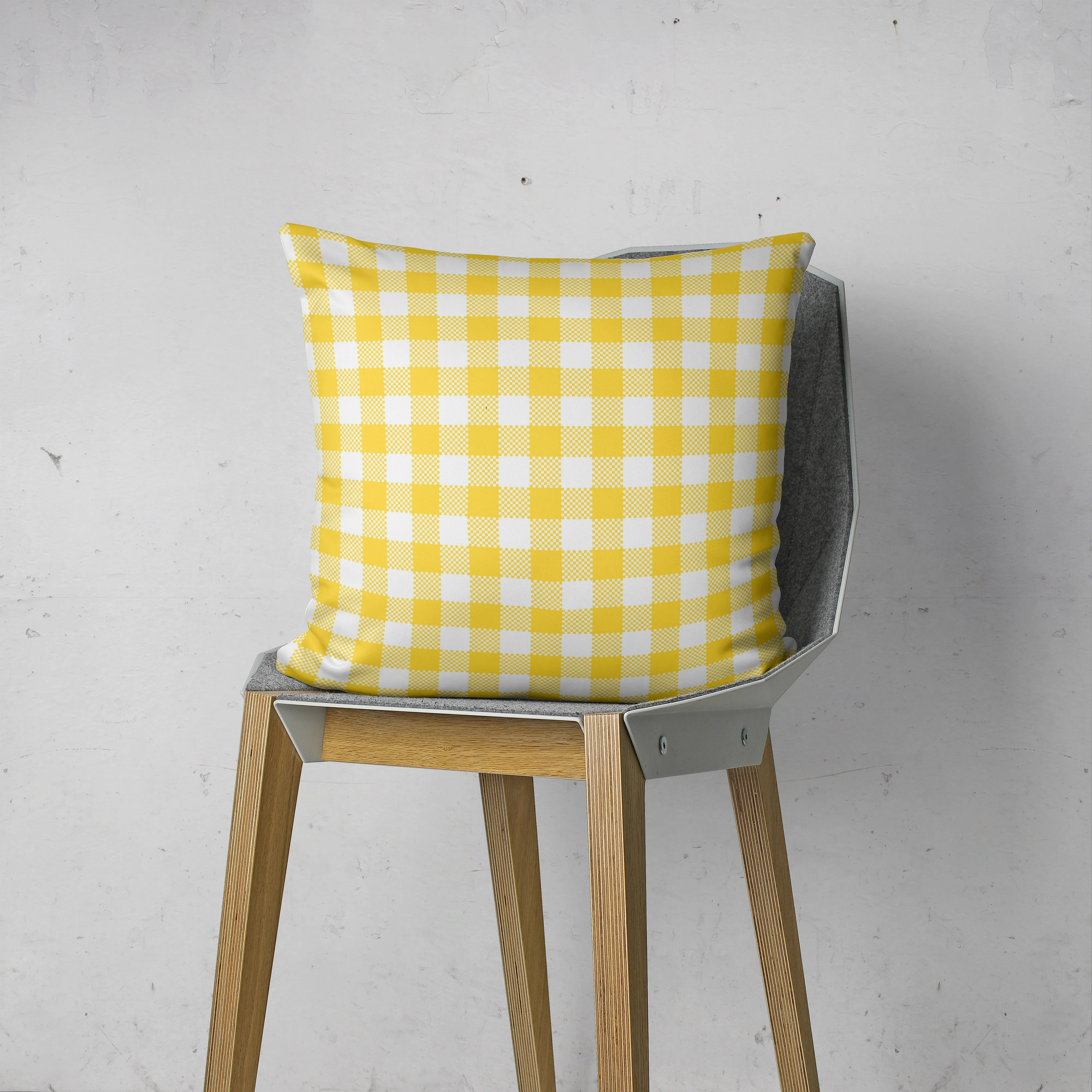 Lemon Pillow: Watercolor Lemon Branch Design on Gingham Back, Perfect for Cozy Living Rooms or Brightening Up Any Space! | Preppy Coastal Collection