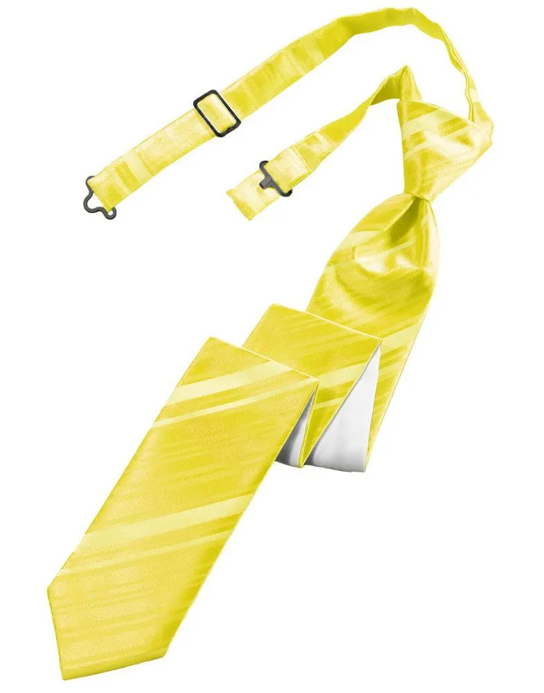 Lemon Striped Satin Skinny Necktie