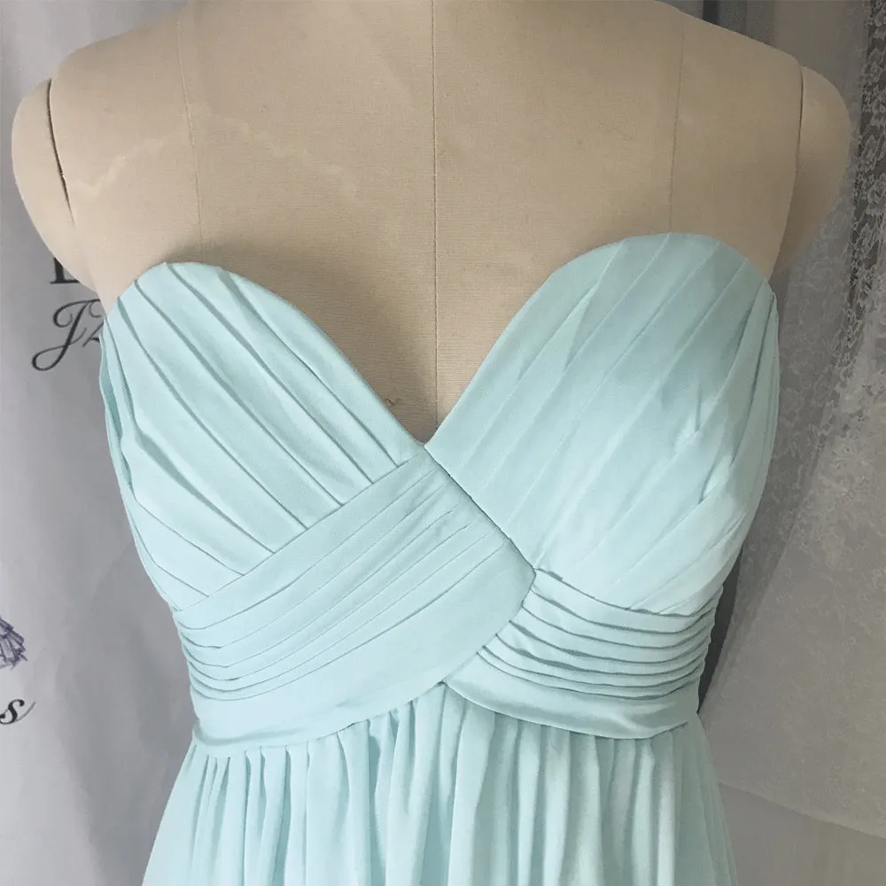 light blue bridesmaid dresses long 2020 chiffon cheap custom elegant wedding party dresses