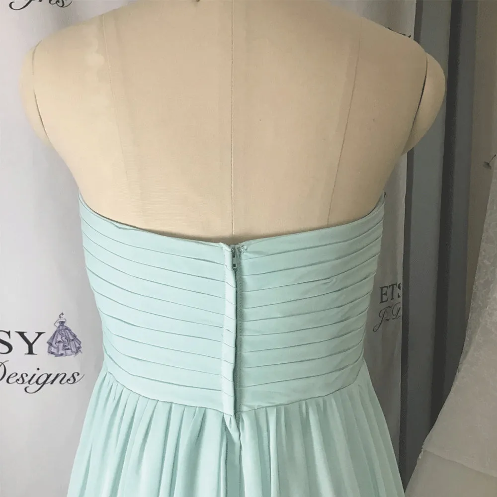 light blue bridesmaid dresses long 2020 chiffon cheap custom elegant wedding party dresses