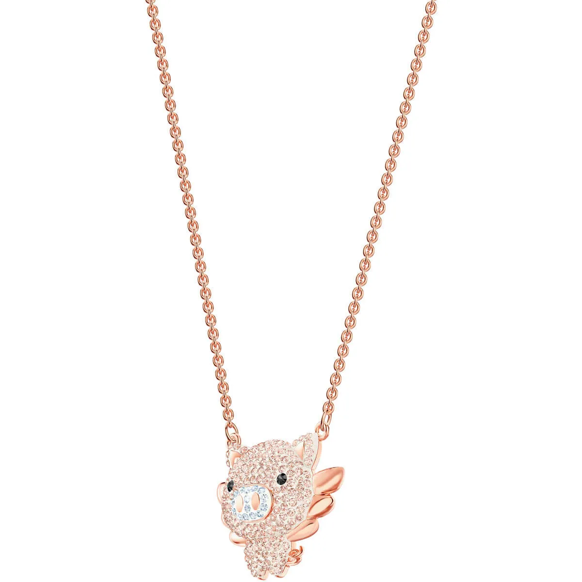 Little Pig Multi-Colored Rose Gold Plating Pendant Necklace