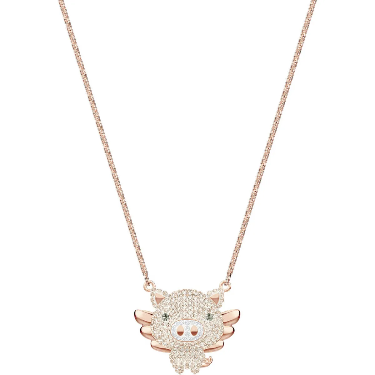 Little Pig Multi-Colored Rose Gold Plating Pendant Necklace
