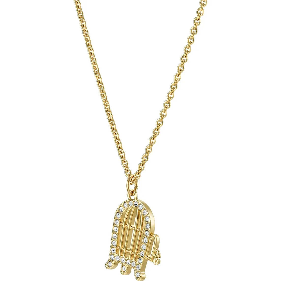Loney Tunes Canary Cage Multi-Colored Gold-Tone Plated Pendant Necklace
