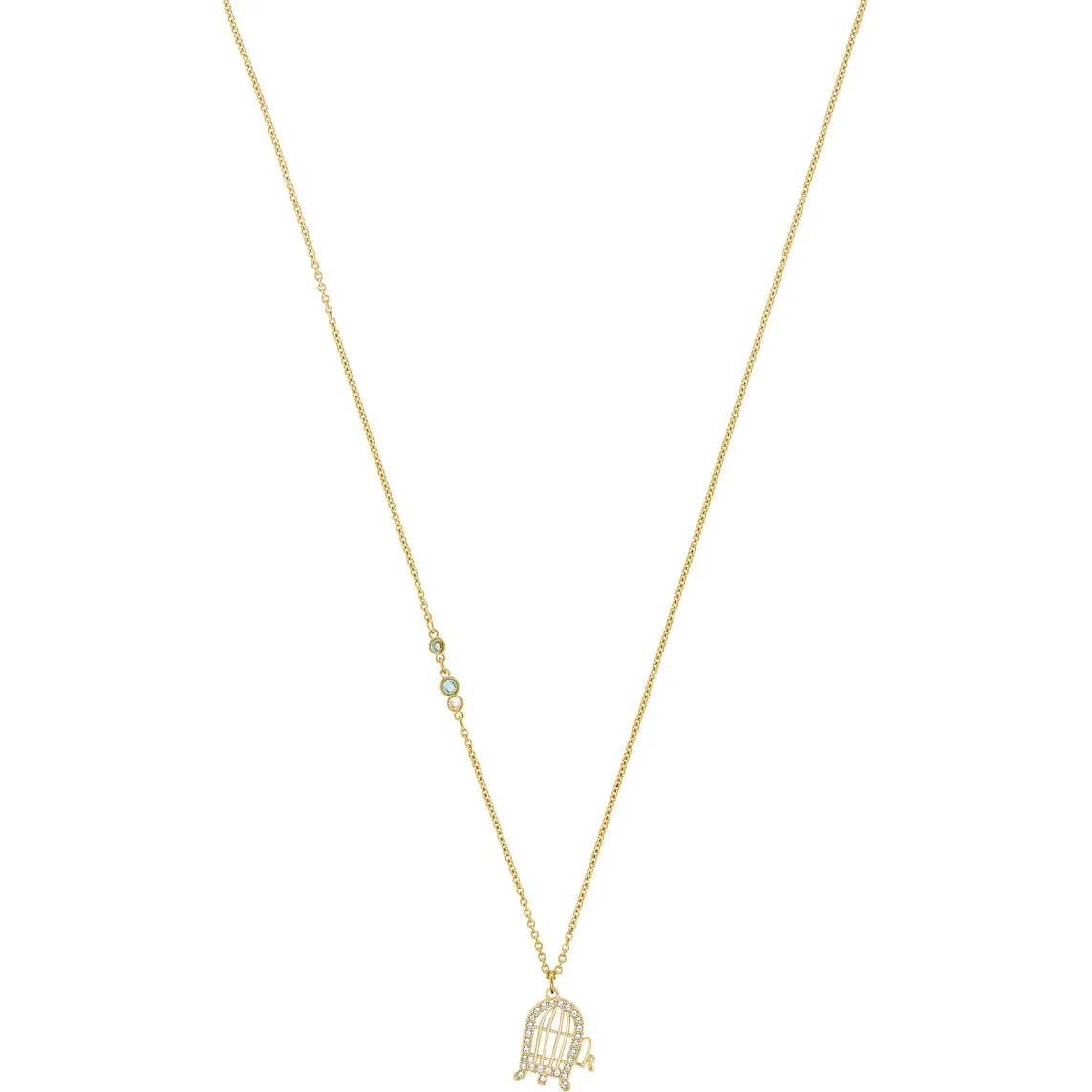 Loney Tunes Canary Cage Multi-Colored Gold-Tone Plated Pendant Necklace