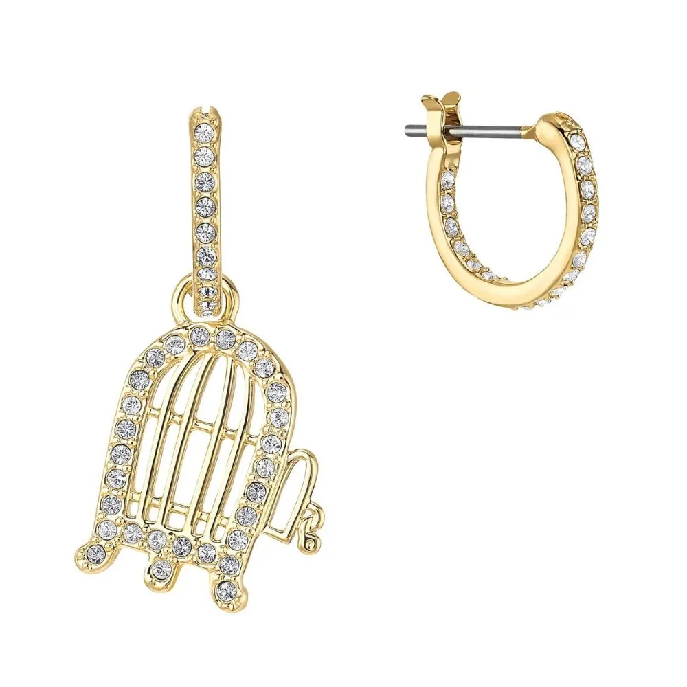 Loney Tunes Tweety Multi-Colored Gold-Tone Plated Hoop Pierced Earrings