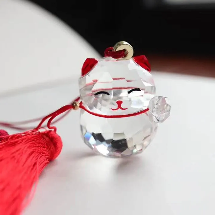 Lucky Cat Crystal Ornament