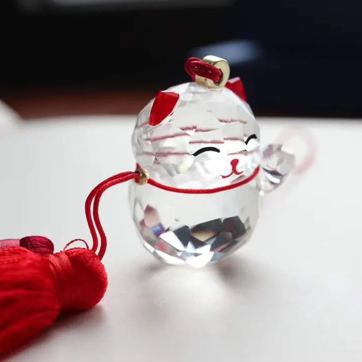 Lucky Cat Crystal Ornament