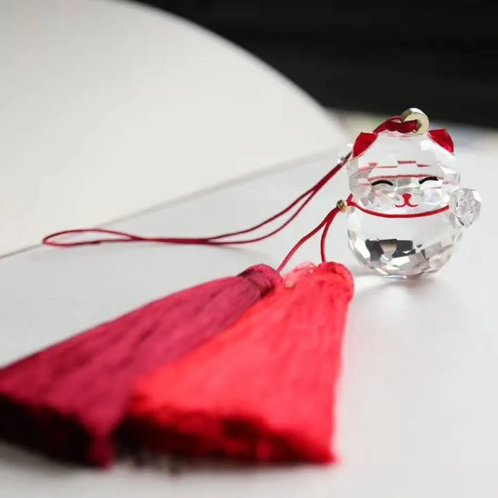 Lucky Cat Crystal Ornament