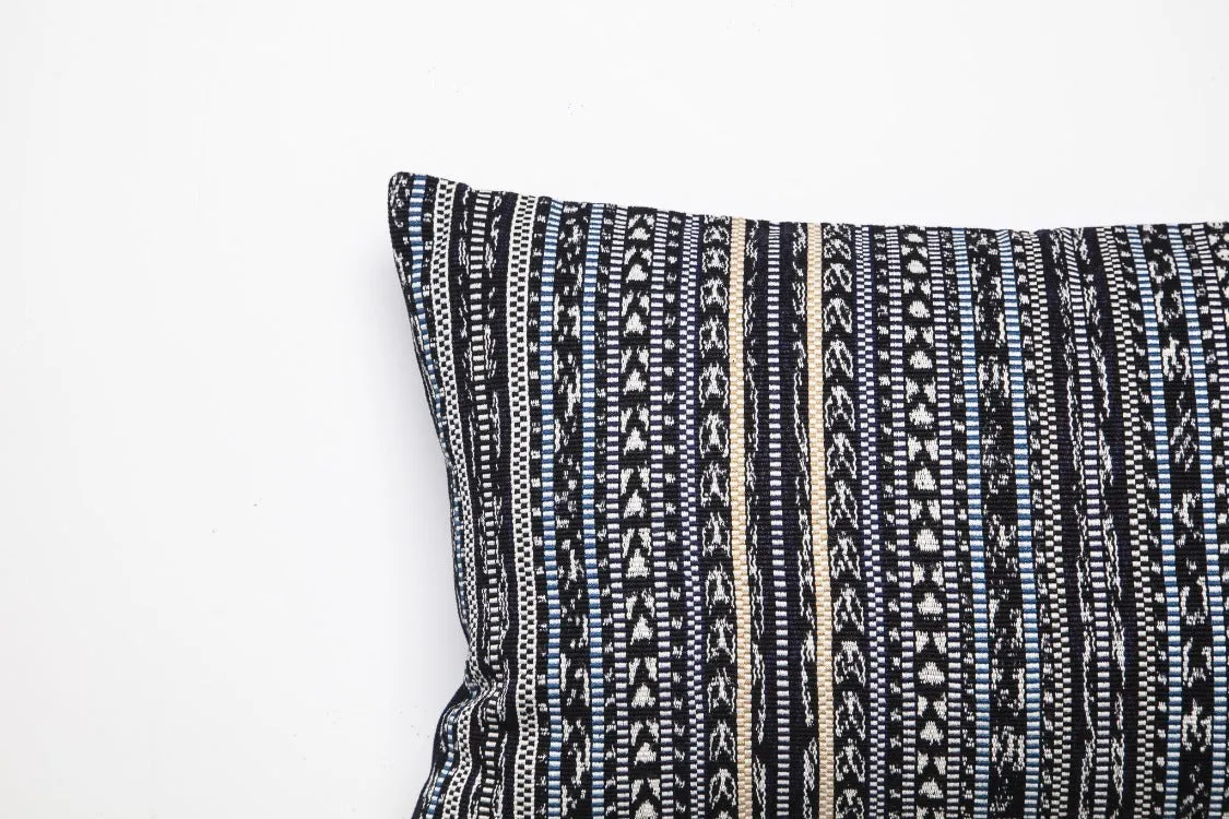 Maria Pillow, Ikat, Navy Blue