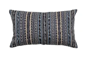 Maria Pillow, Ikat, Navy Blue