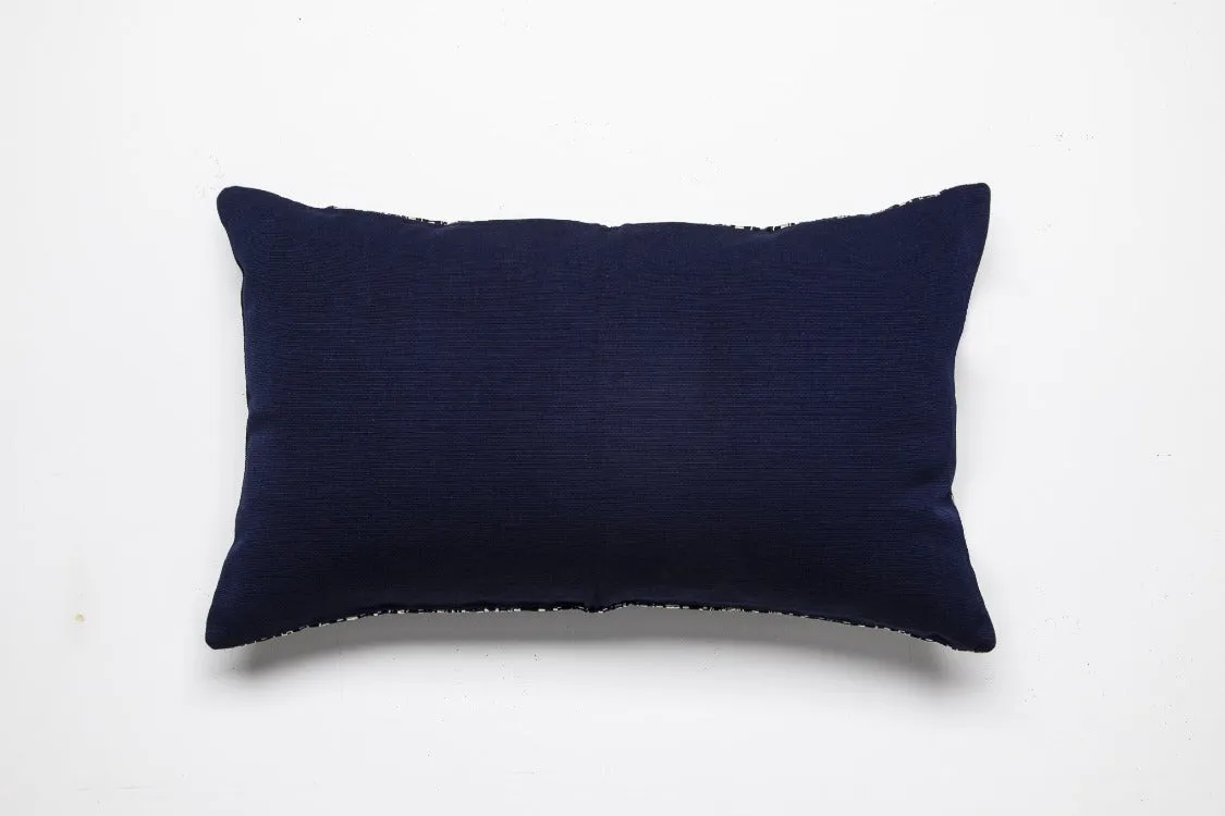Maria Pillow, Ikat, Navy Blue