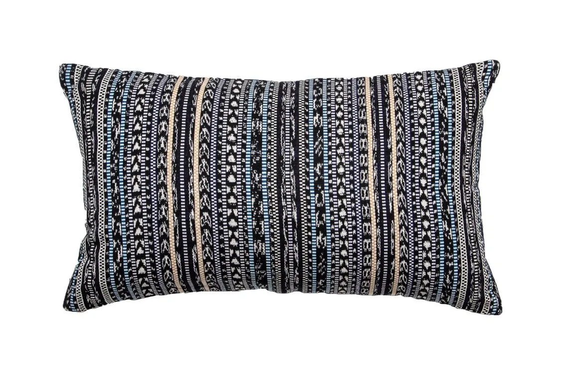 Maria Pillow, Ikat, Navy Blue