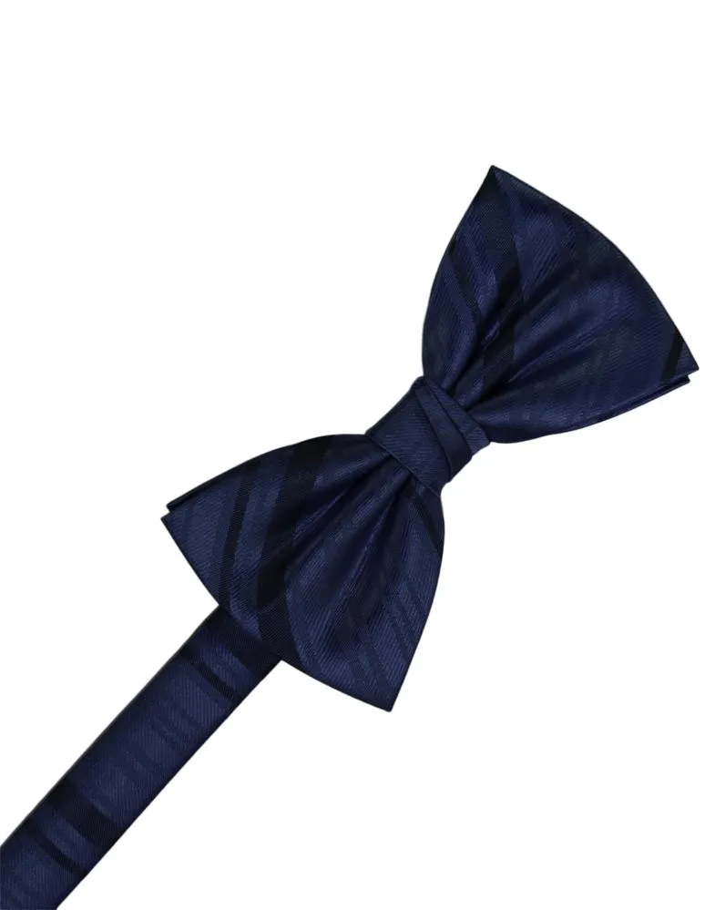 Marine Striped Satin Kids Bow Tie