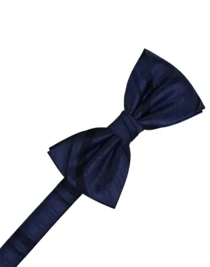 Marine Striped Satin Kids Bow Tie