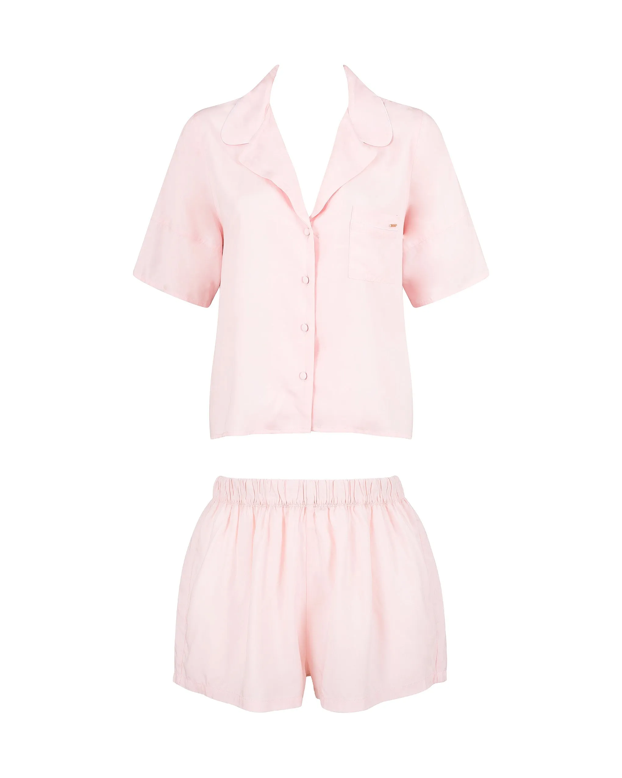 Marla Eco Viscose Short Pajama Set Pale Pink