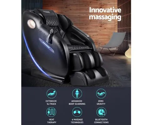 Massage Chair SL Track Full Body Air Bags Shiatsu Massaging Massager - Black