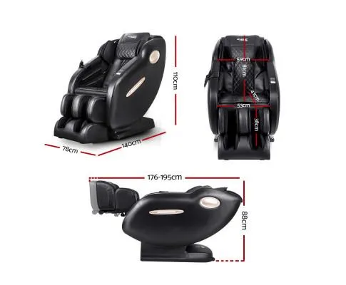 Massage Chair SL Track Full Body Air Bags Shiatsu Massaging Massager - Black