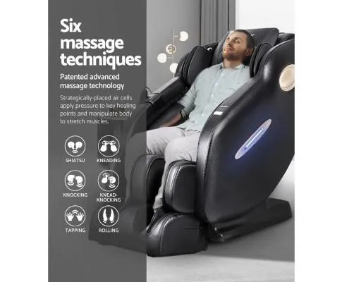Massage Chair SL Track Full Body Air Bags Shiatsu Massaging Massager - Black