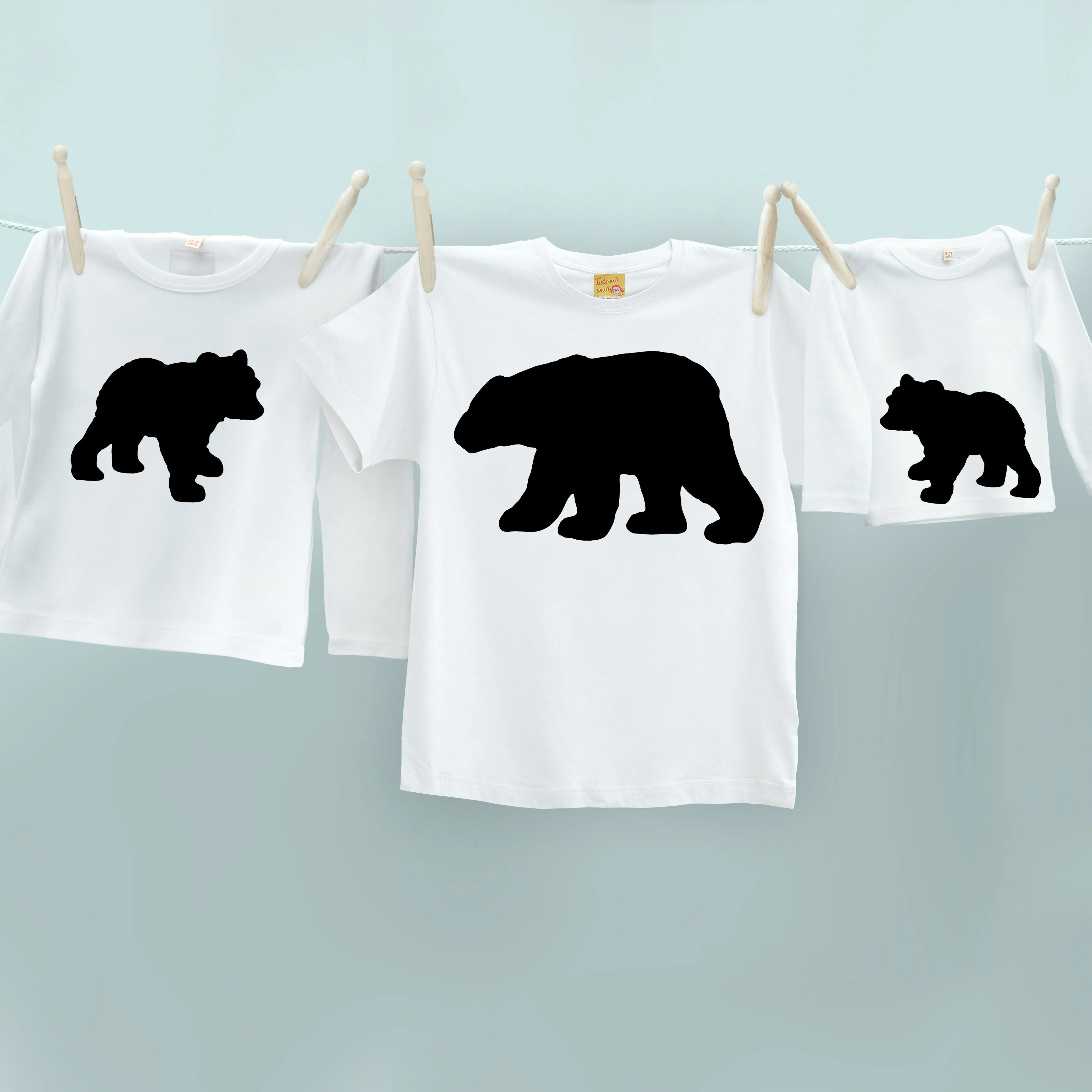 Matching Bear and Cub t-shirt set for daddy and child