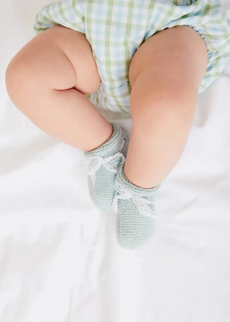 Maxwell Gingham Button Detail Bloomers in Green (1-18mths)