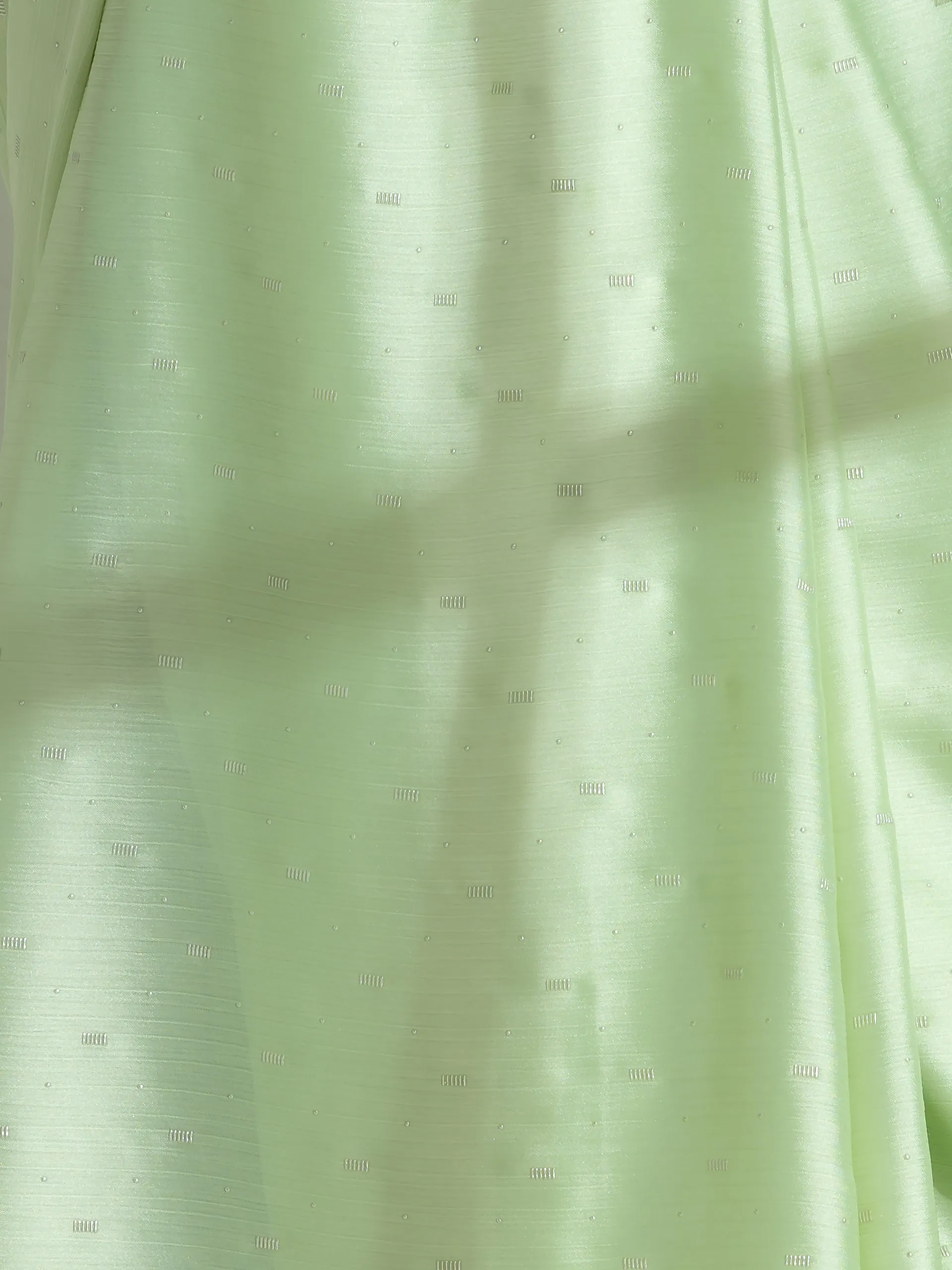 Mint Silver Printed Butter Chiffon Saree