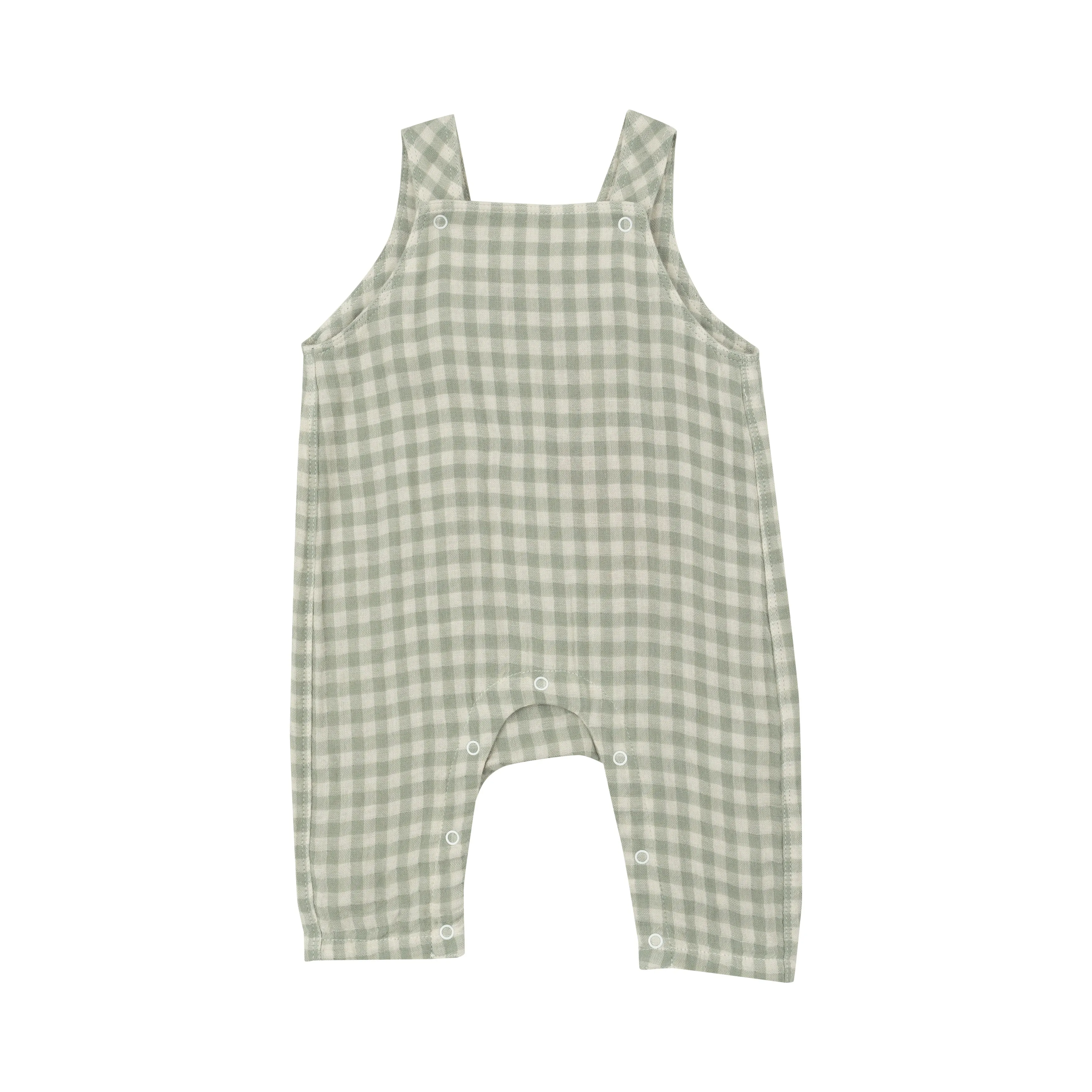 Minty Gingham Overalls
