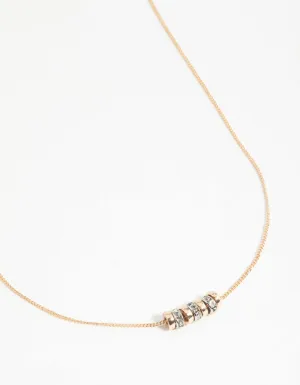 Mixed Metals Diamante Spin Around Necklace
