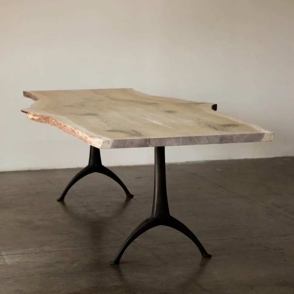 Modern Live Edge Wood Dining Table | Legacy Base Pedestal Table