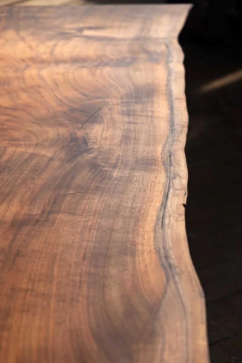 Modern Live Edge Wood Dining Table | Legacy Base Pedestal Table