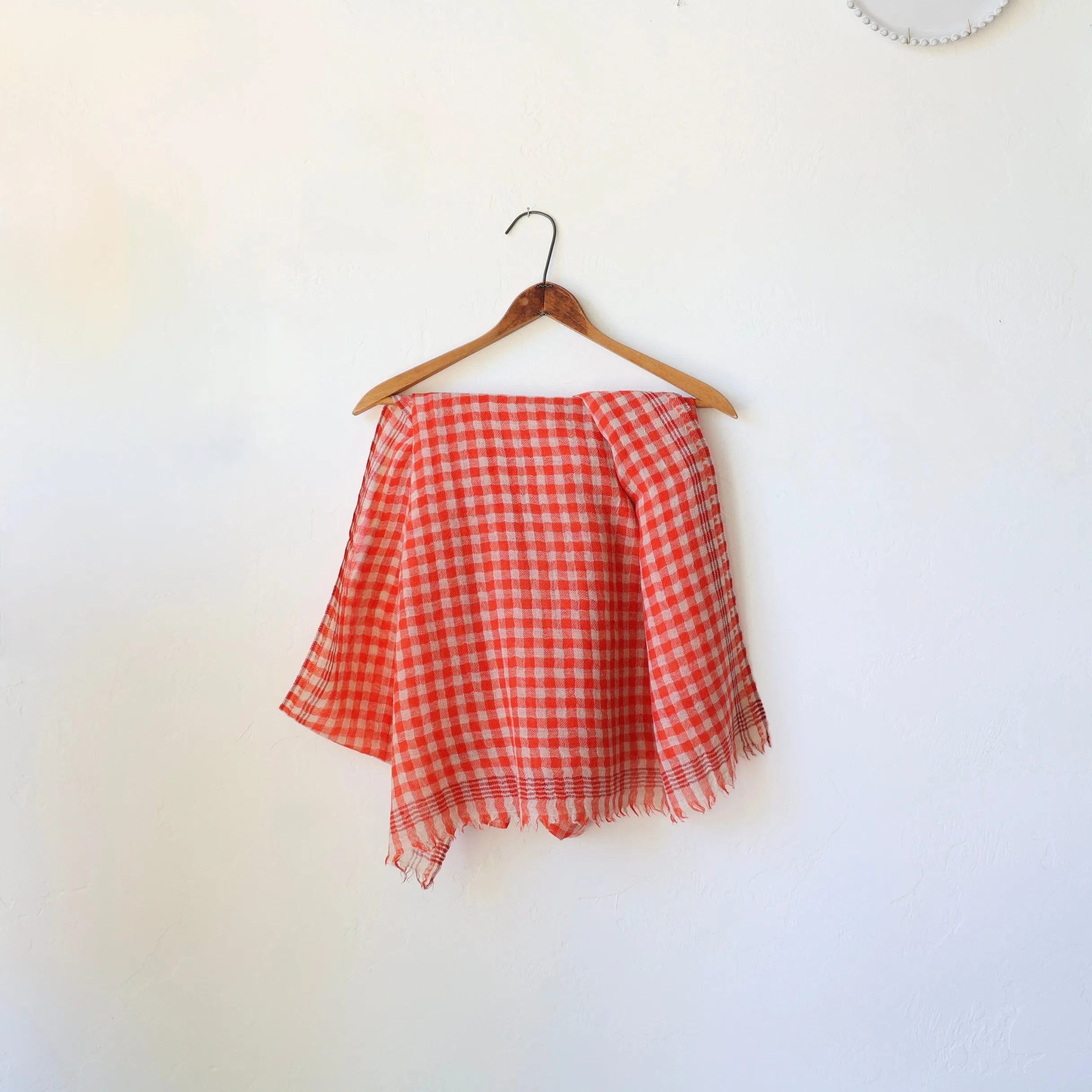 Moismont Wool Gingham Scarf - Poppy Red
