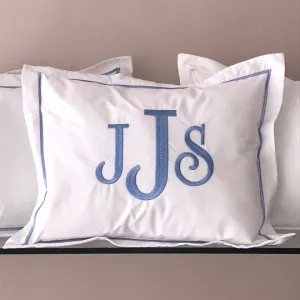 Monogrammed Pillow with Satin Stitch Trim