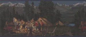 Mountain Night Camp Fire Horse ADV2002B Wallpaper Border
